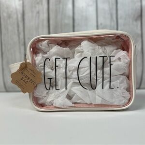 Rae Dunn Cosmetic Bag “GET CUTE.” NWT